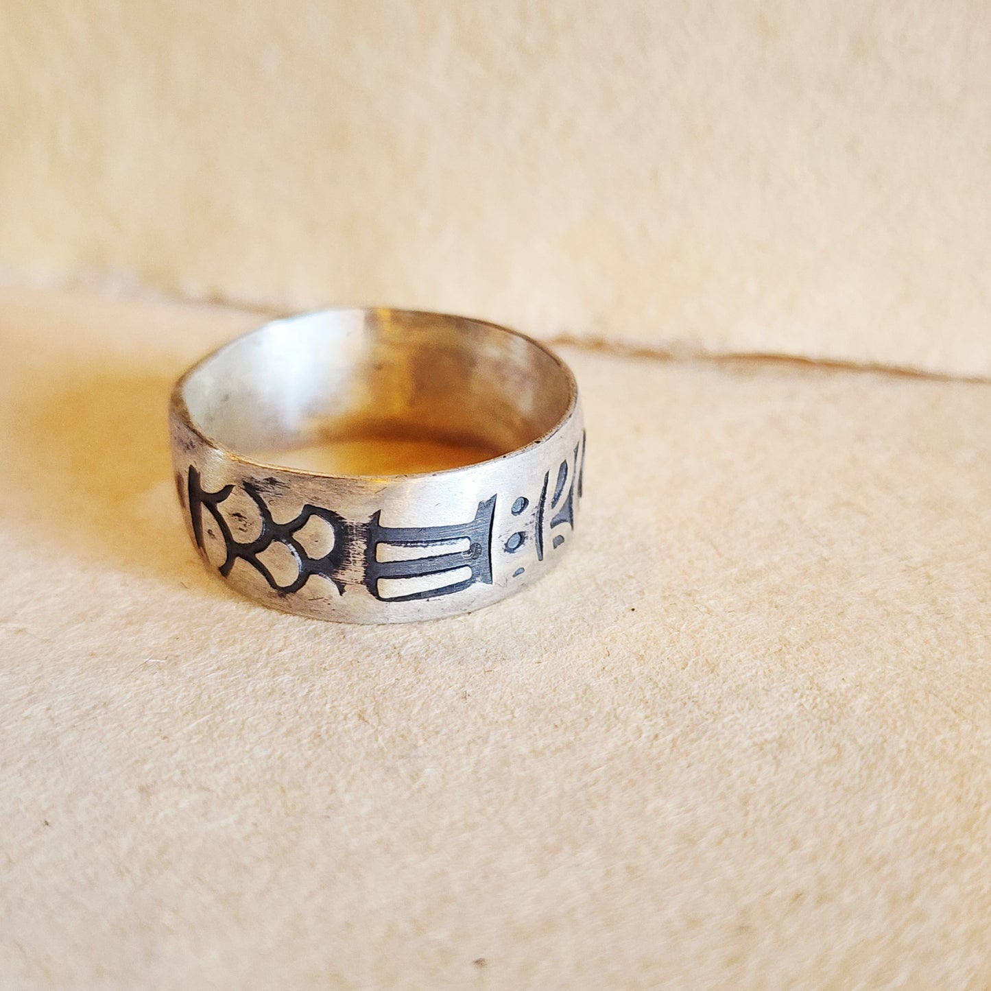Mandala Sterling Silver Ring US Size 12