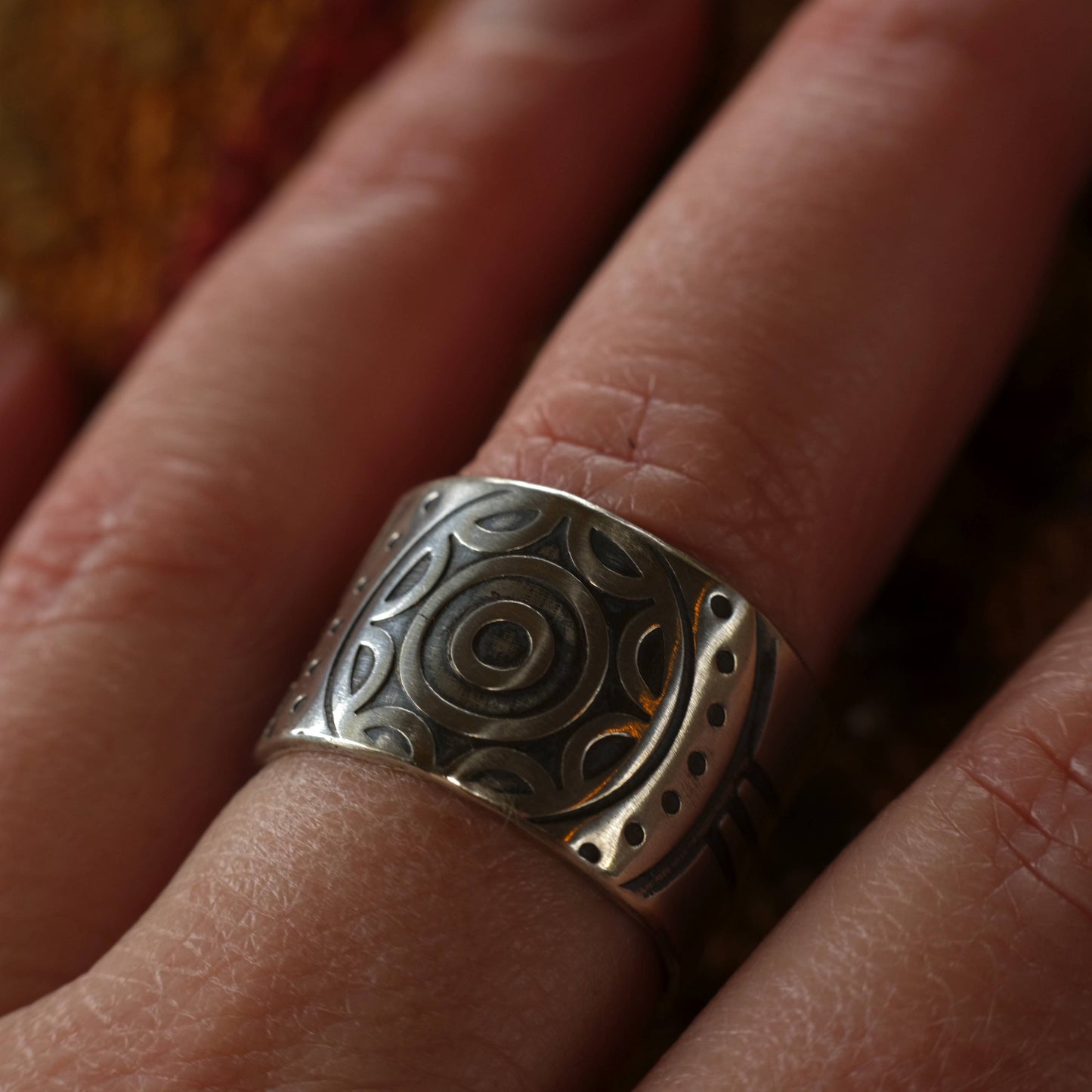 The Wheel Hand Crafted Sterling Silver Ring in US Size 13.75