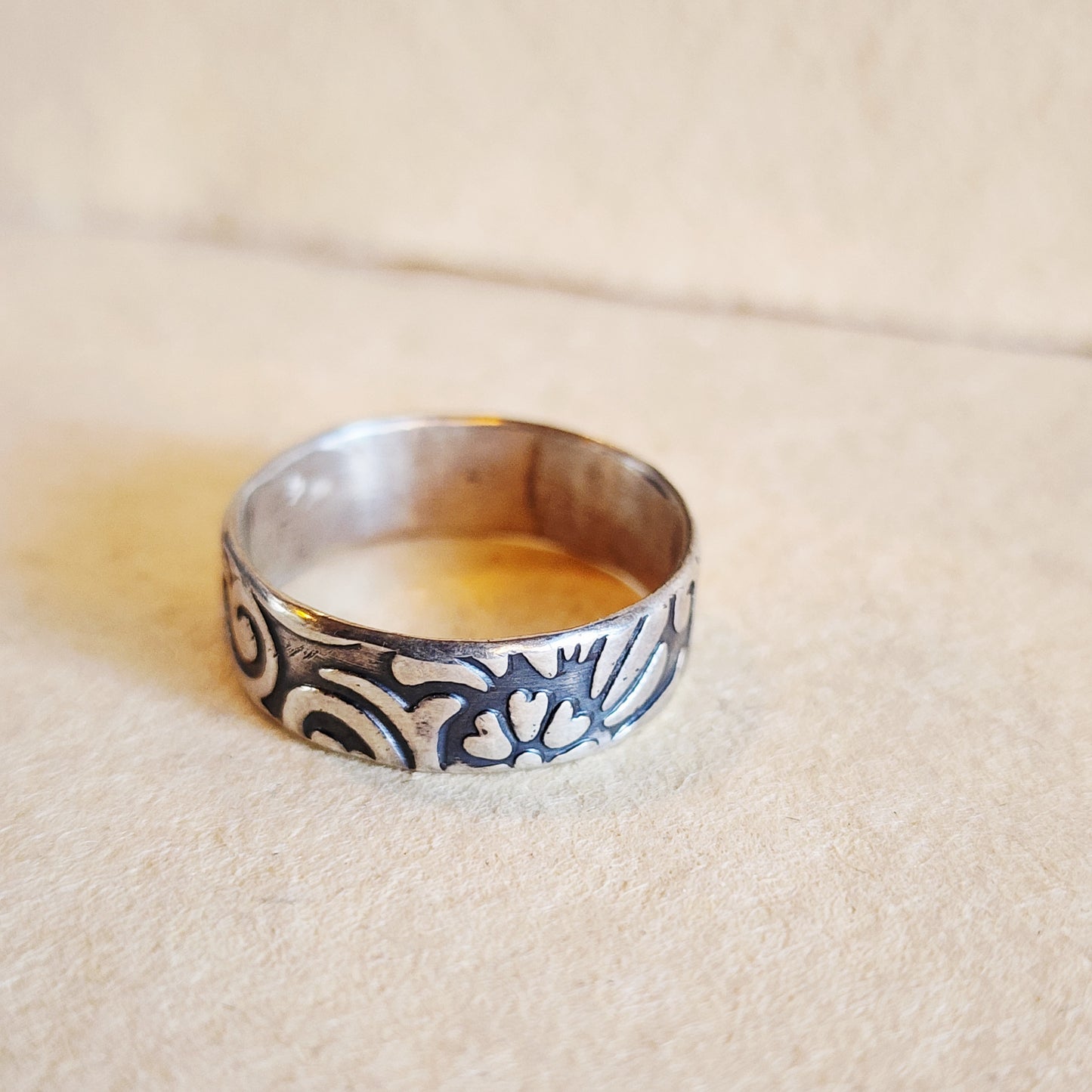 Spring Sterling Silver Ring US Size 7.5