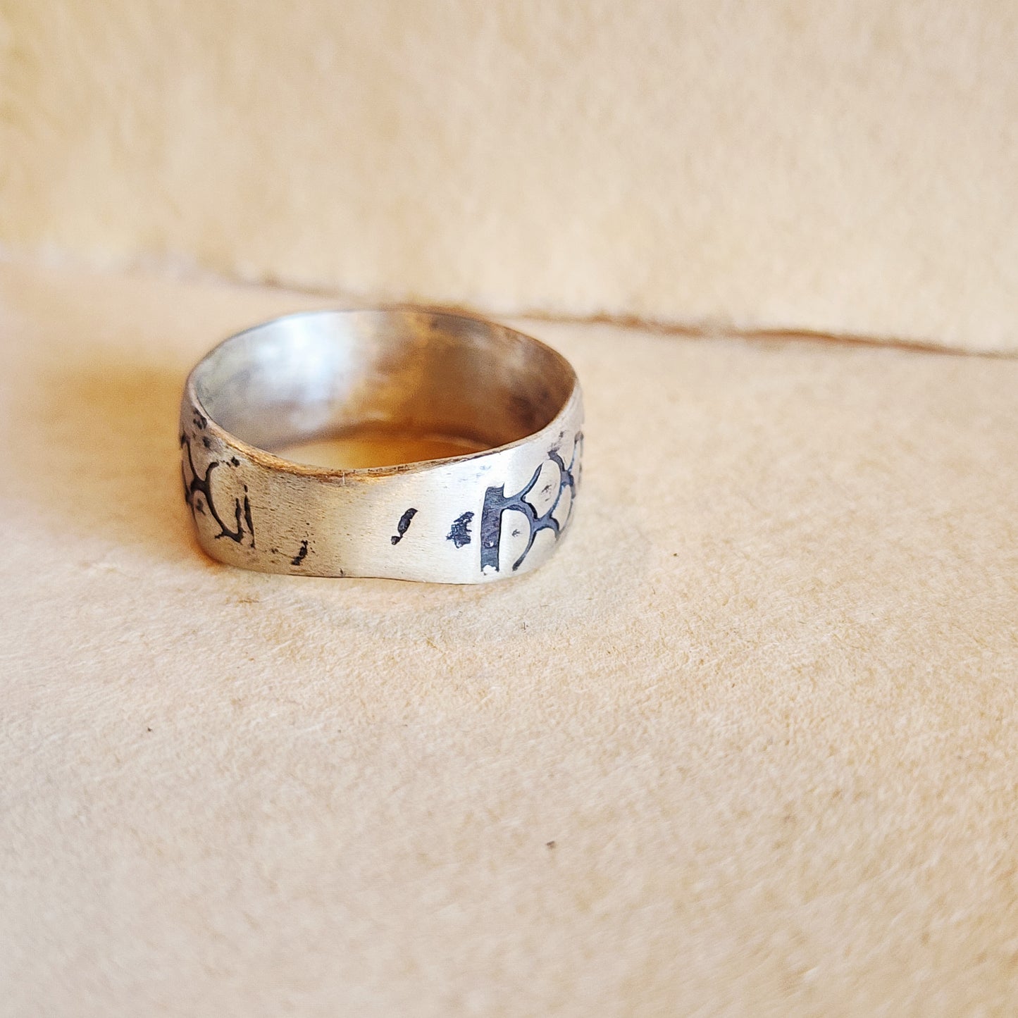 Mandala Sterling Silver Ring US Size 12