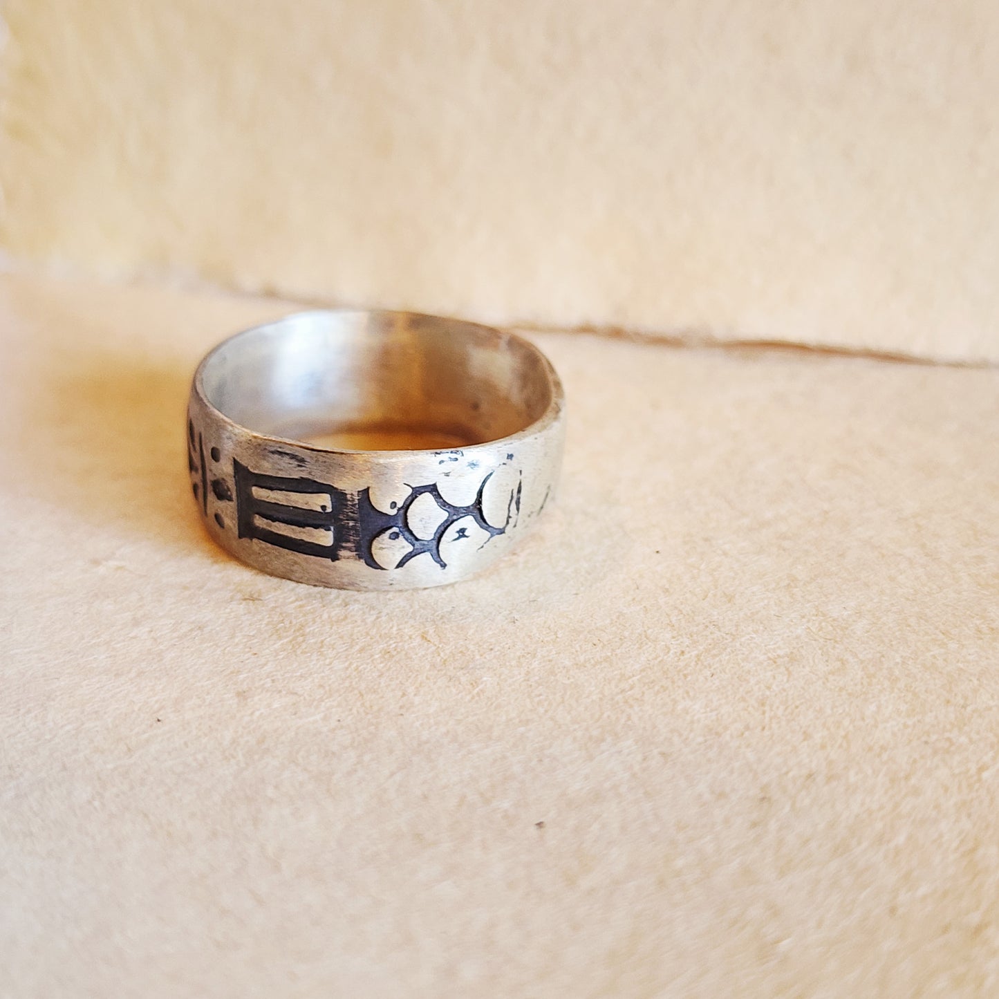 Mandala Sterling Silver Ring US Size 12