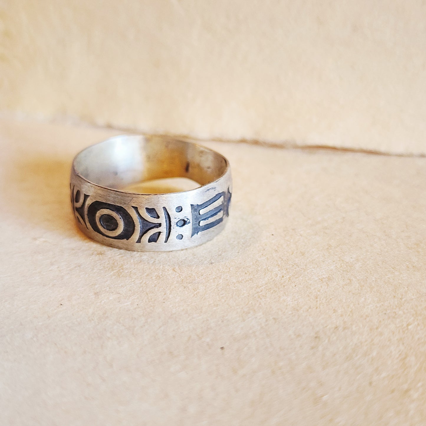 Mandala Sterling Silver Ring US Size 12