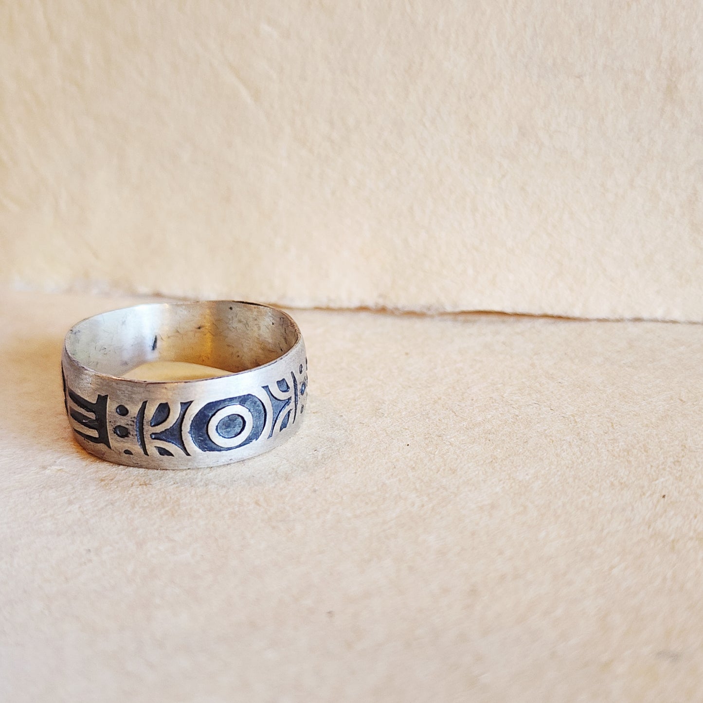 Mandala Sterling Silver Ring US Size 12