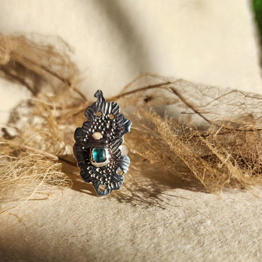 Blue Tourmaline Mermaid Ring in Sterling Silver US Size 6.25