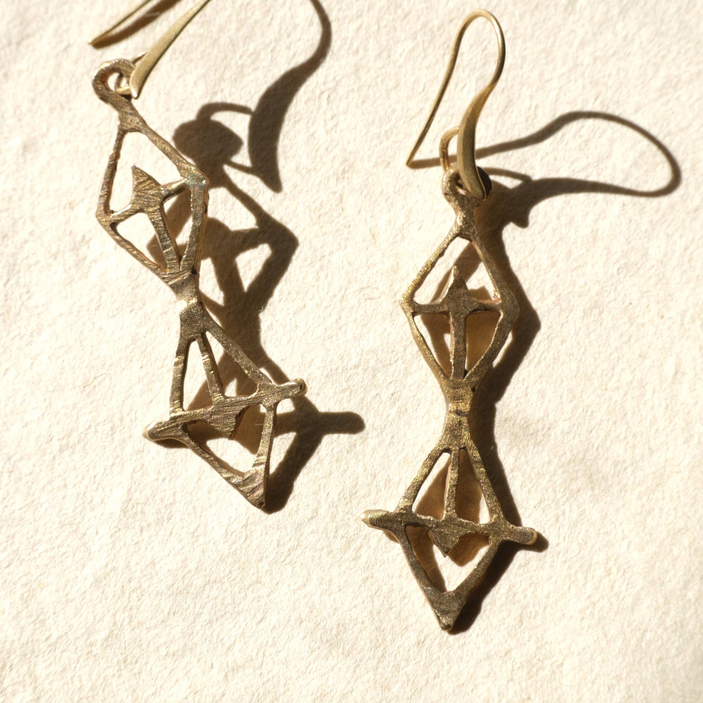 Turris Earrings in Brass