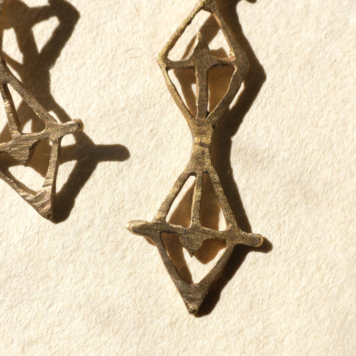 Turris Earrings in Brass