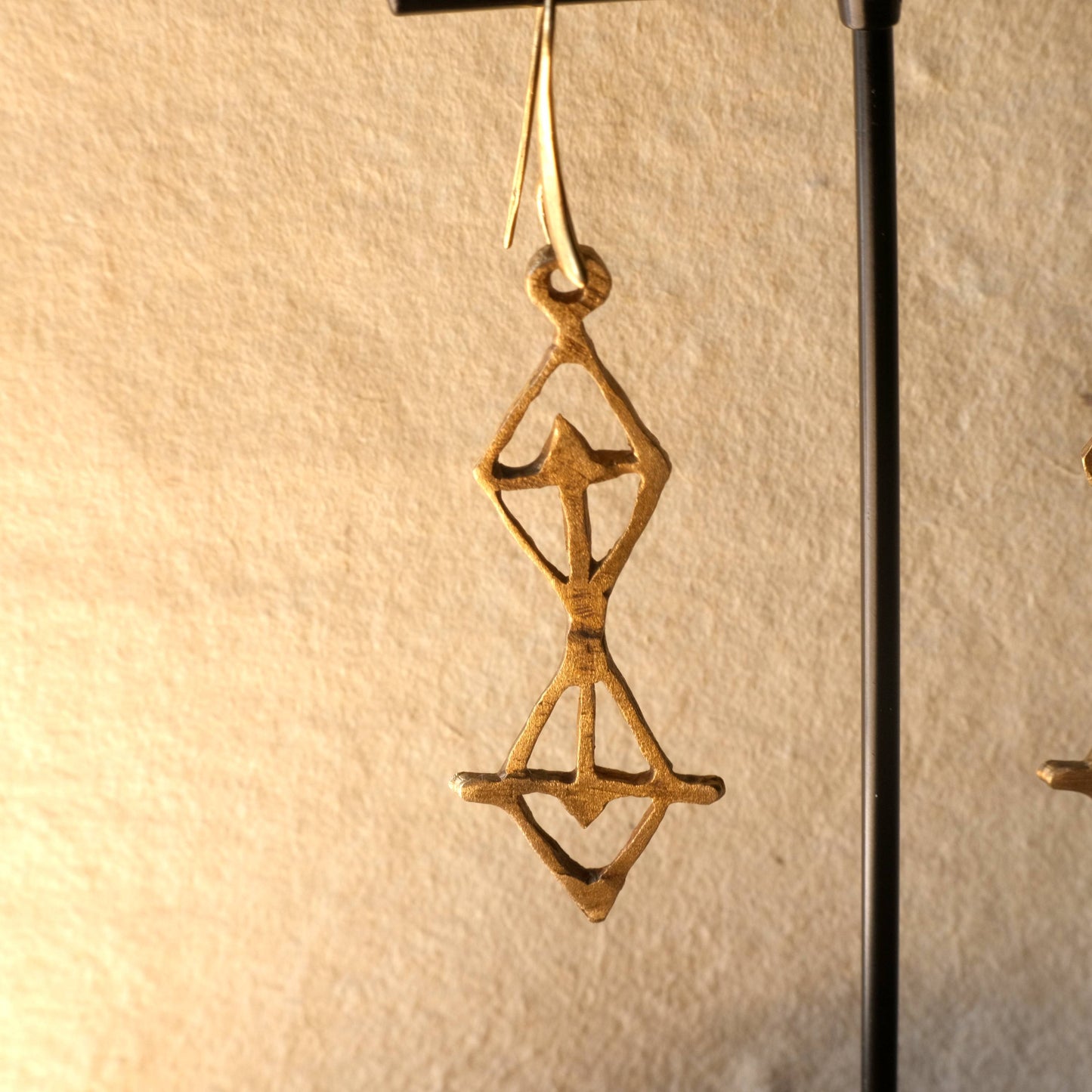 Turris Earrings in Brass