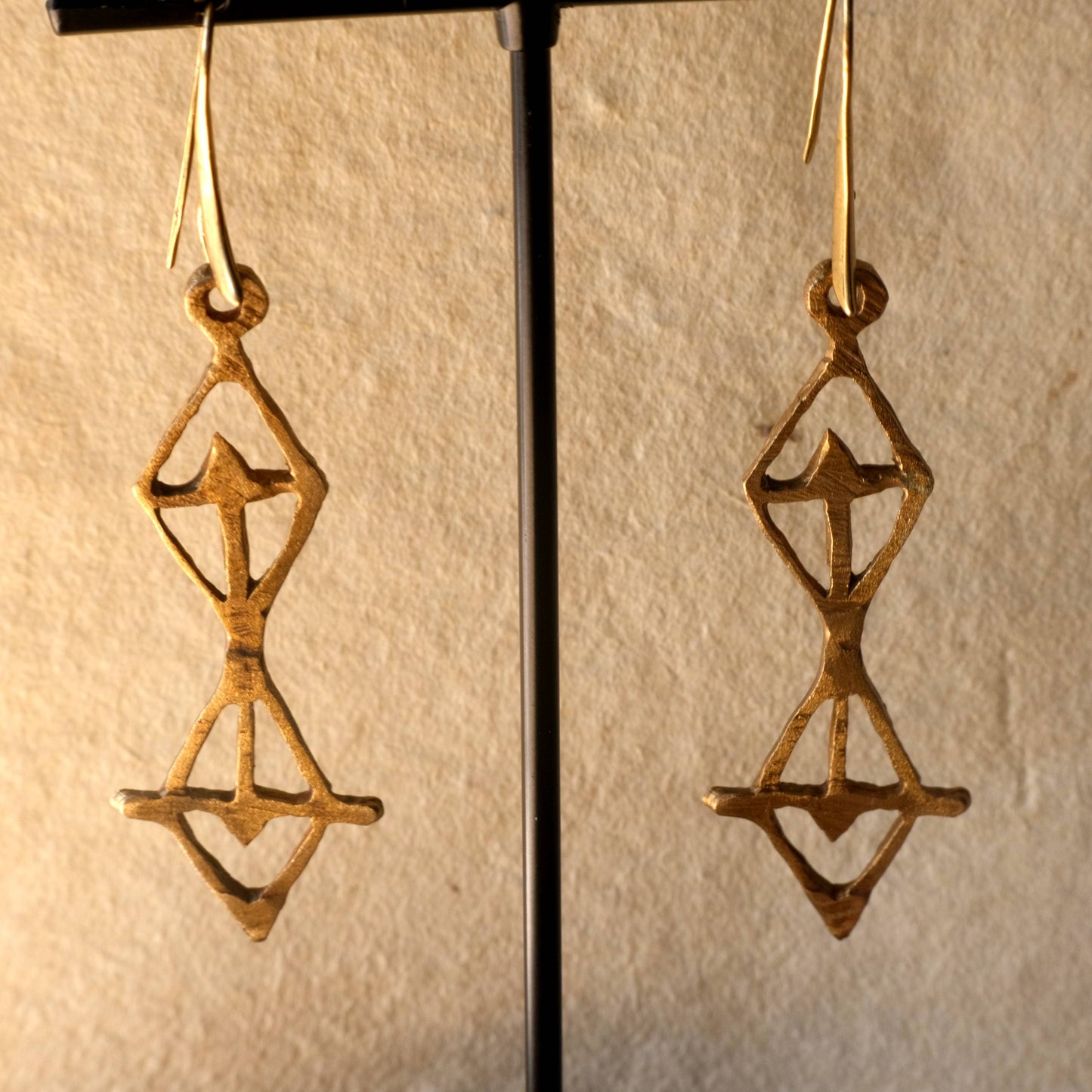 Turris Earrings in Brass