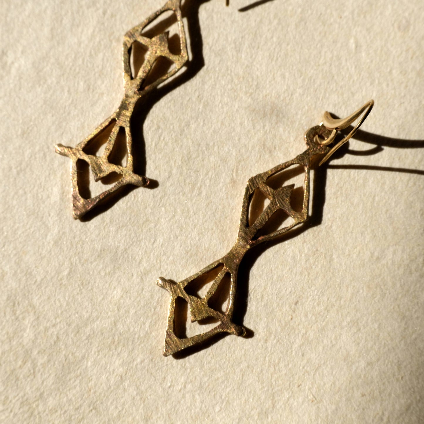 Turris Earrings in Brass