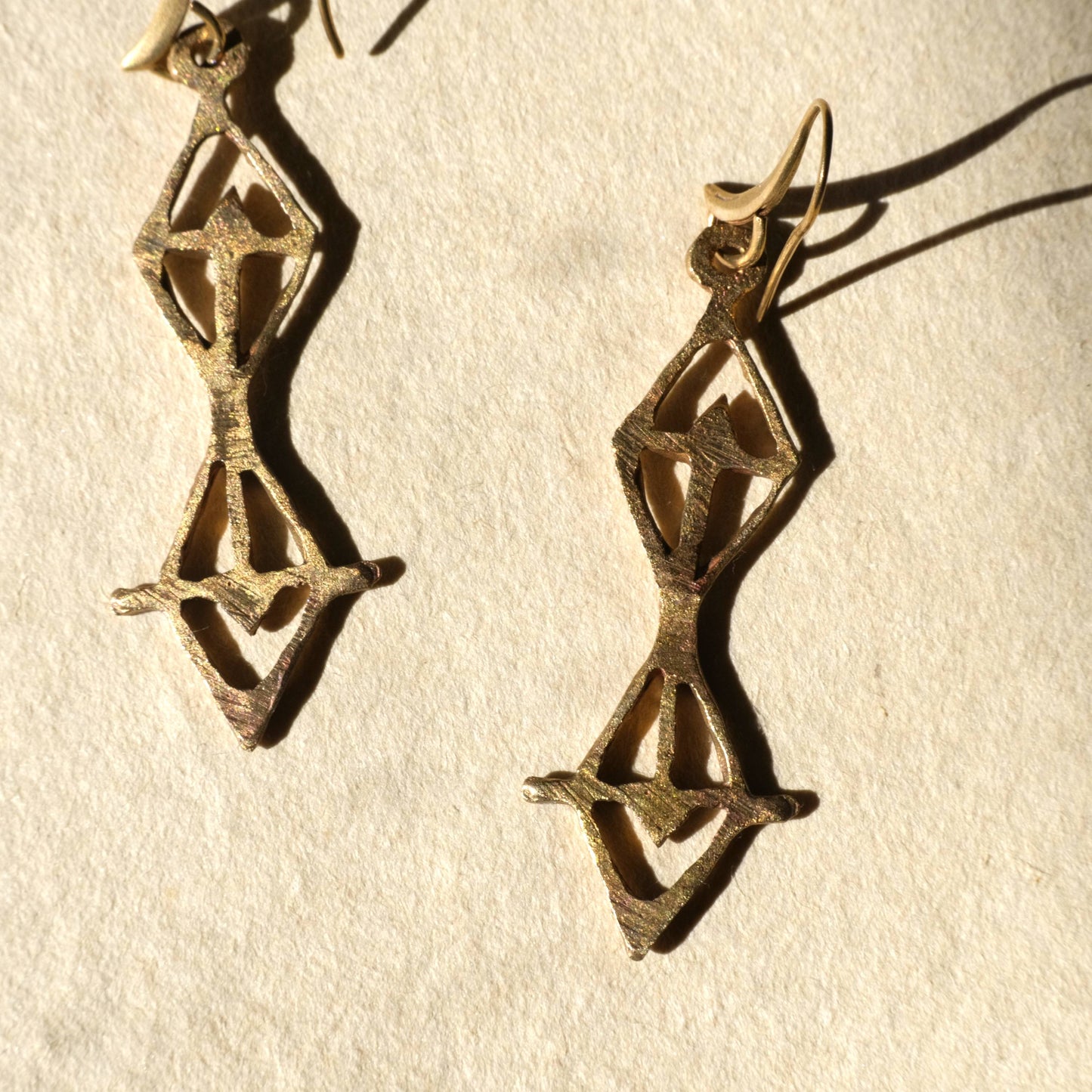 Turris Earrings in Brass