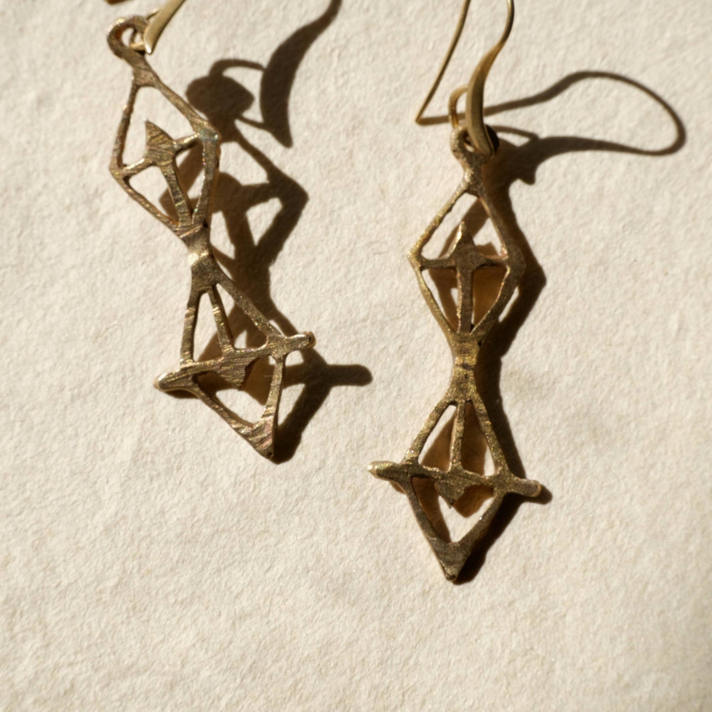 Turris Earrings in Brass