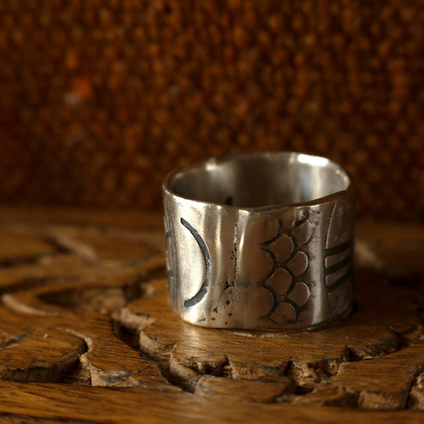 The Wheel Hand Crafted Sterling Silver Ring in US Size 13.75