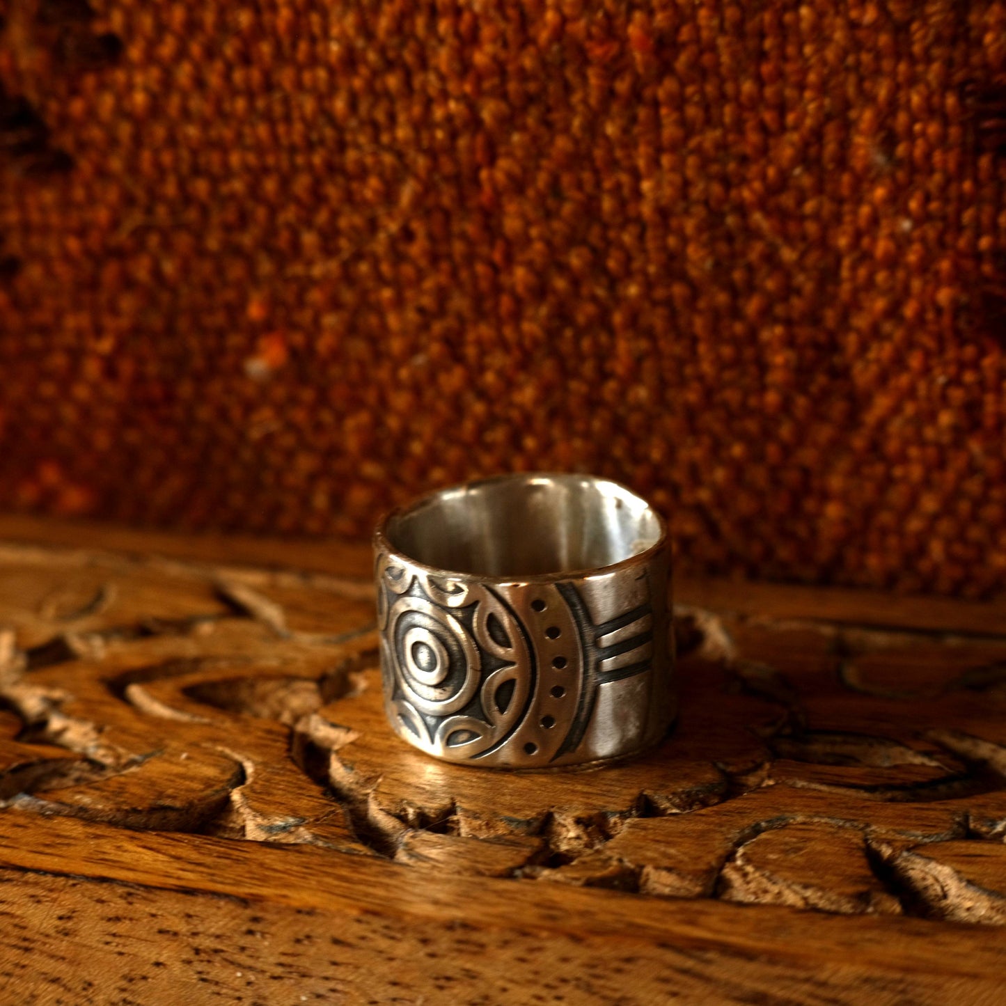The Wheel Hand Crafted Sterling Silver Ring in US Size 13.75