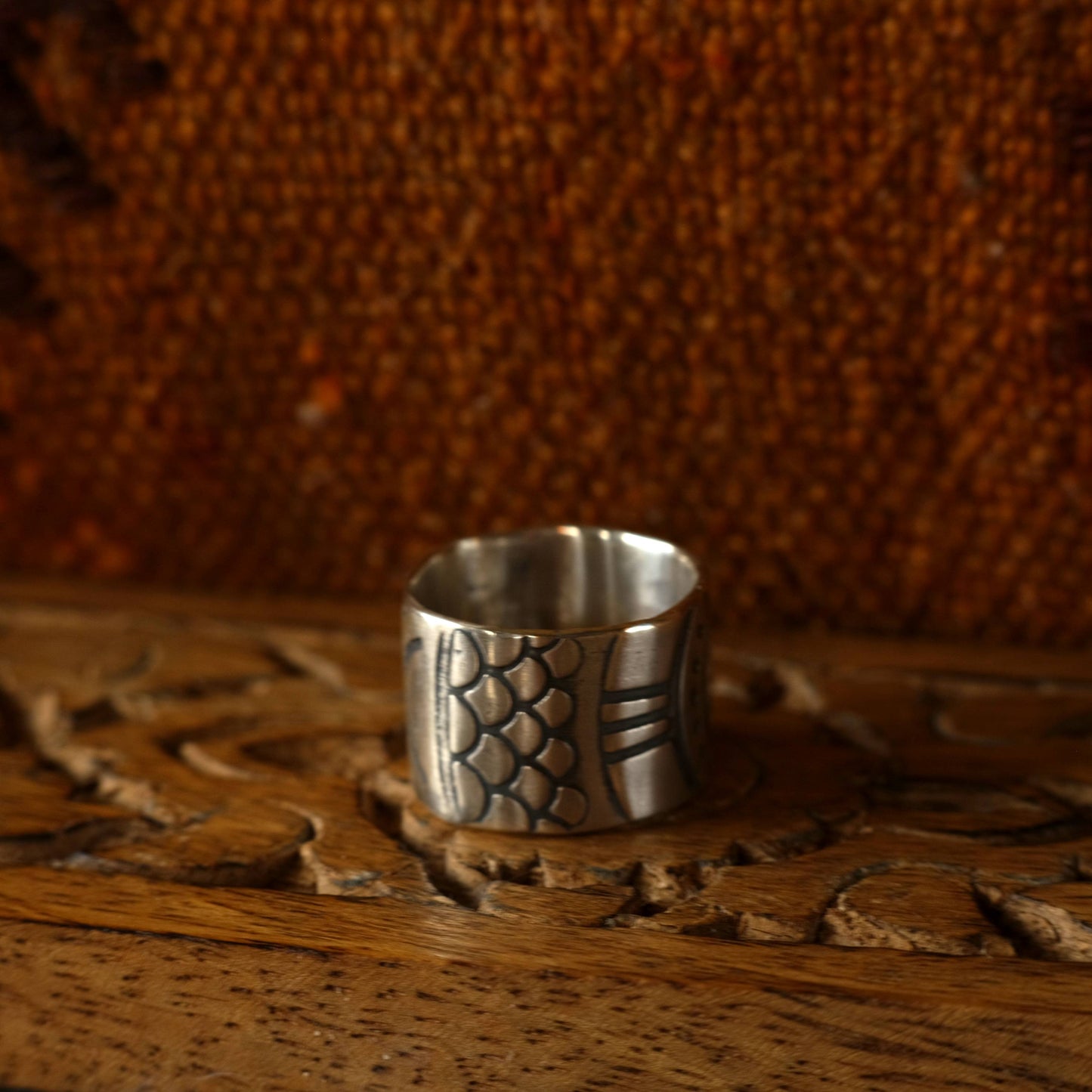 The Wheel Hand Crafted Sterling Silver Ring in US Size 13.75