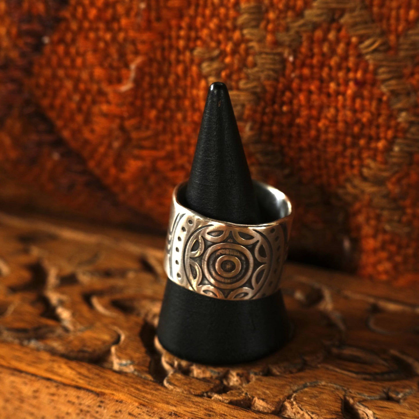 The Wheel Hand Crafted Sterling Silver Ring in US Size 13.75