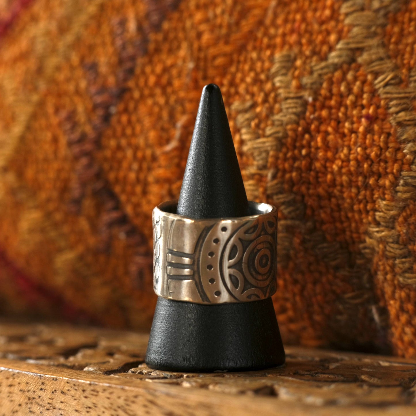 The Wheel Hand Crafted Sterling Silver Ring in US Size 13.75