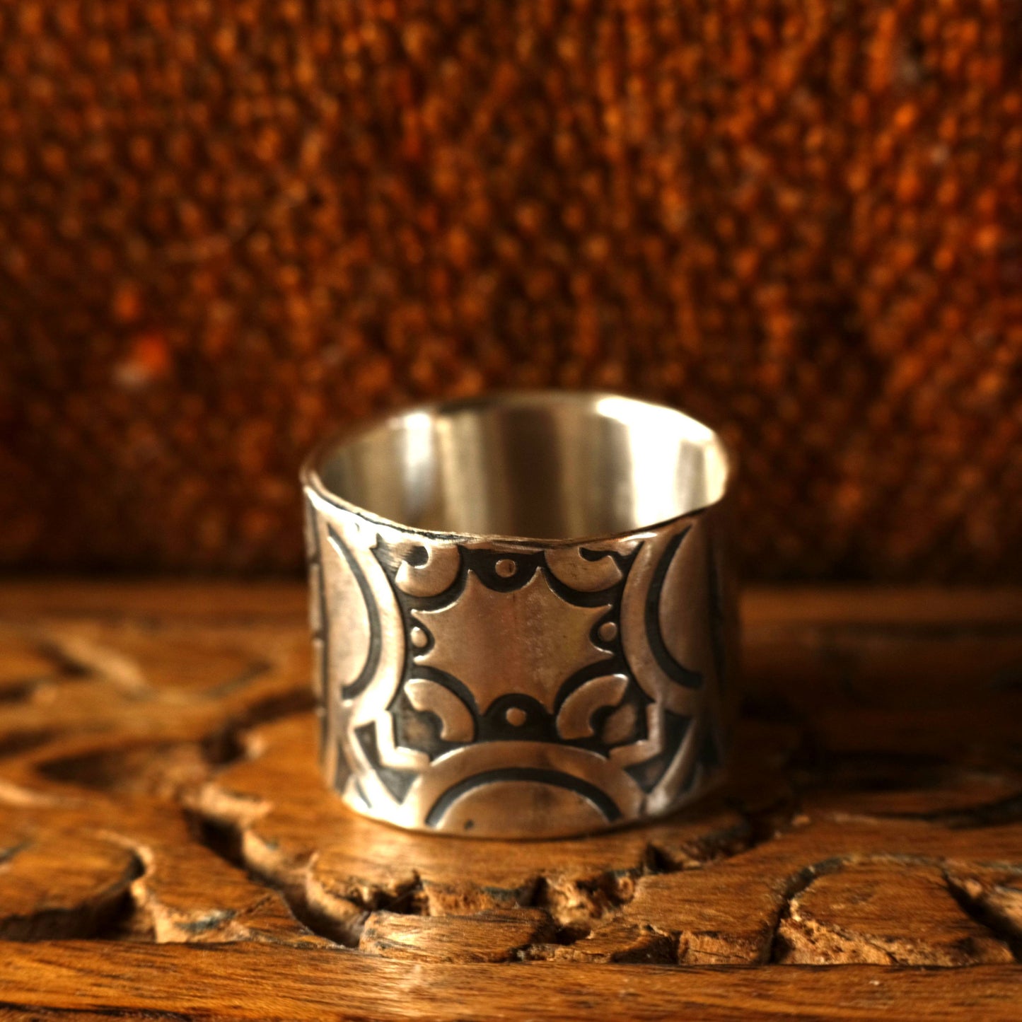 The Wheel Hand Crafted Sterling Silver Ring in US Size 13.75