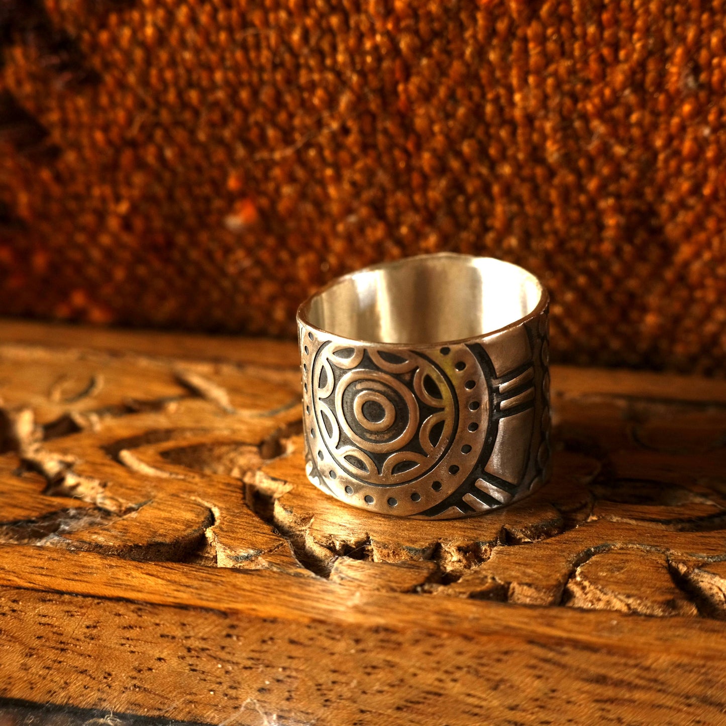 The Wheel Hand Crafted Sterling Silver Ring in US Size 13.75