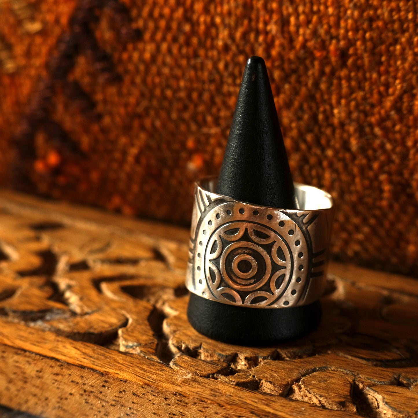The Wheel Hand Crafted Sterling Silver Ring in US Size 13.75