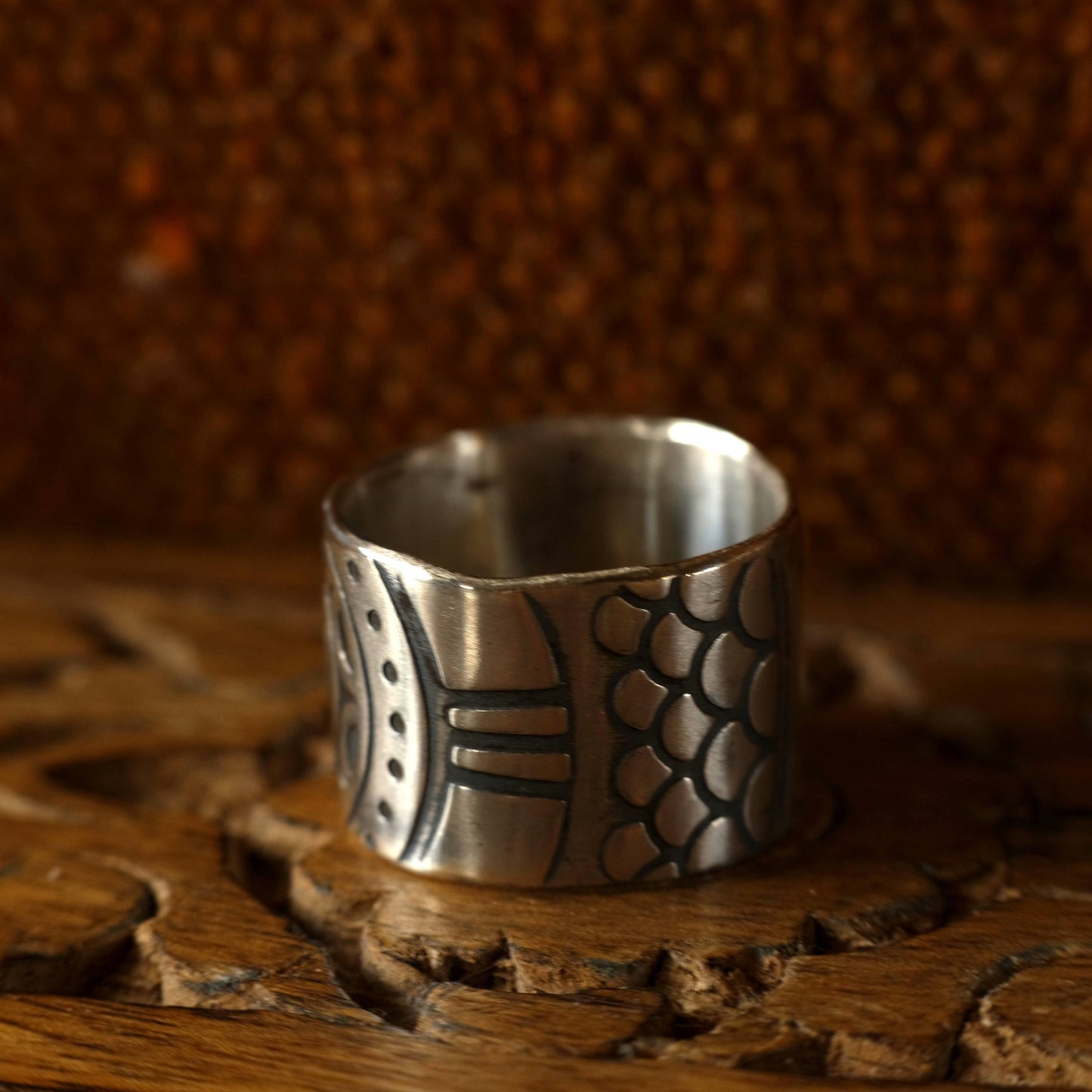 The Wheel Hand Crafted Sterling Silver Ring in US Size 13.75
